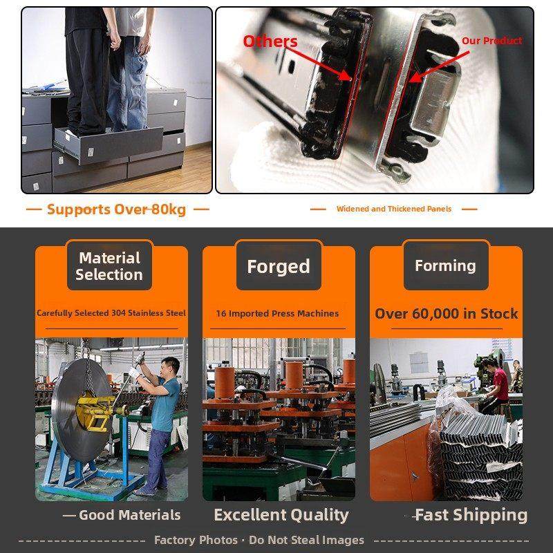 304不锈钢三节抽屉滑道轨道通用重型滑轨承重导轨万用防水跑道,基础建材,导轨,淘宝优惠券,粉丝福利购,淘宝优惠卷