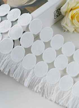 窗帘立边法式流苏白色水溶花边配件抱枕沙发侧边拼接轻奢款M-282