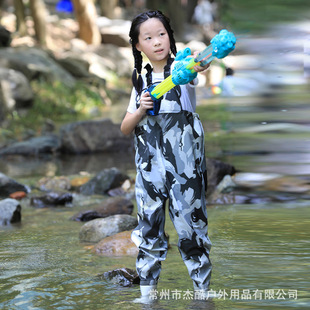 备水叉雨裤 小孩抓鱼沙滩 幼儿园防水衣服赶海装 儿童玩水连体下水裤