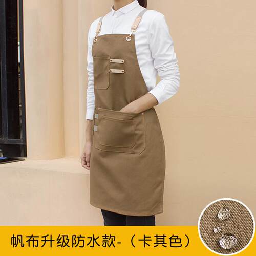 正品防水庭厨房围裙工作服定制家标志咖啡师尚奶店烘焙时k风格茶