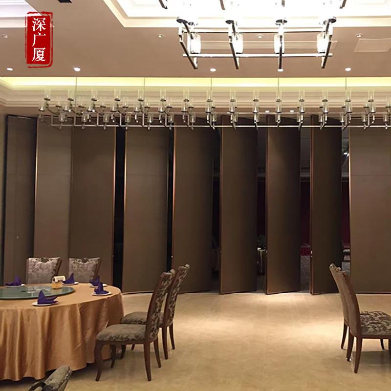 叠活动隔墙移动折隔断定制墙吊轨饭店包厢隔断屏风可会议室隔断厂