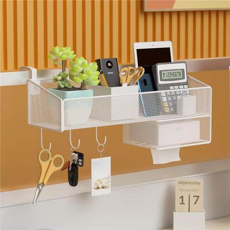 工位悬挂收纳隔板置物架办公桌挂篮多功能办公室桌面整理储物挂架