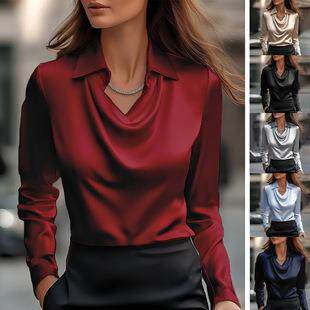 Shirts, women's long sleeved tops, slimming down for many
