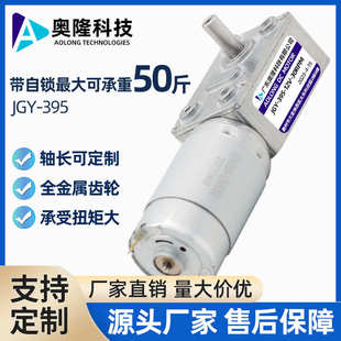 JGY 奥隆 395直流涡轮涡杆微型直流减速电机12V24V马达电机