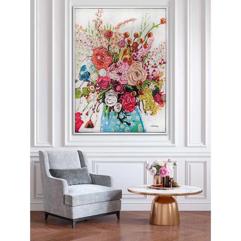 客厅装饰画轻奢手绘花卉肌理立体艺术玄关走廊餐厅沙发背景墙挂画图片