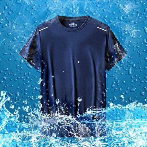5-pack Men's Ice Silk Sports Tee with Mesh Splicing Design