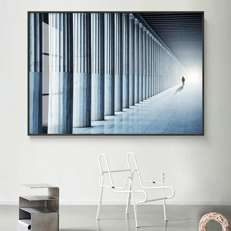 工业风北欧现代装饰画办公室挂画小众轻奢壁画黑白人物简约墙壁画图片
