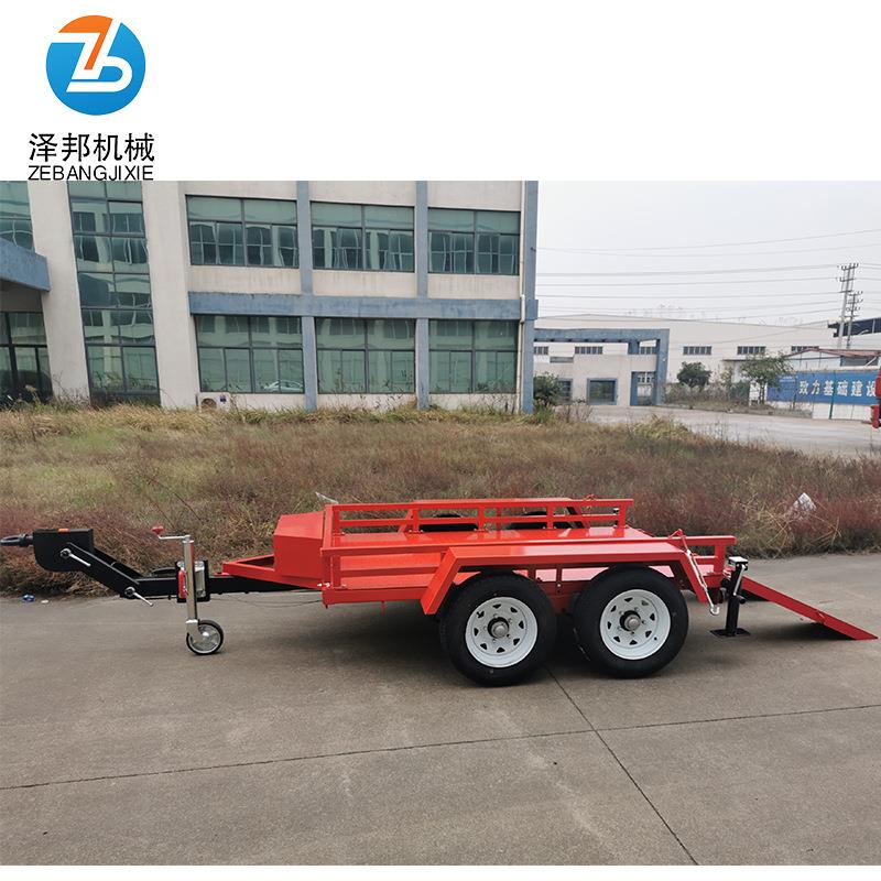 移动牵引拖车机器人运输工具车 车桥总成挖机拖车带爬梯平板拖车