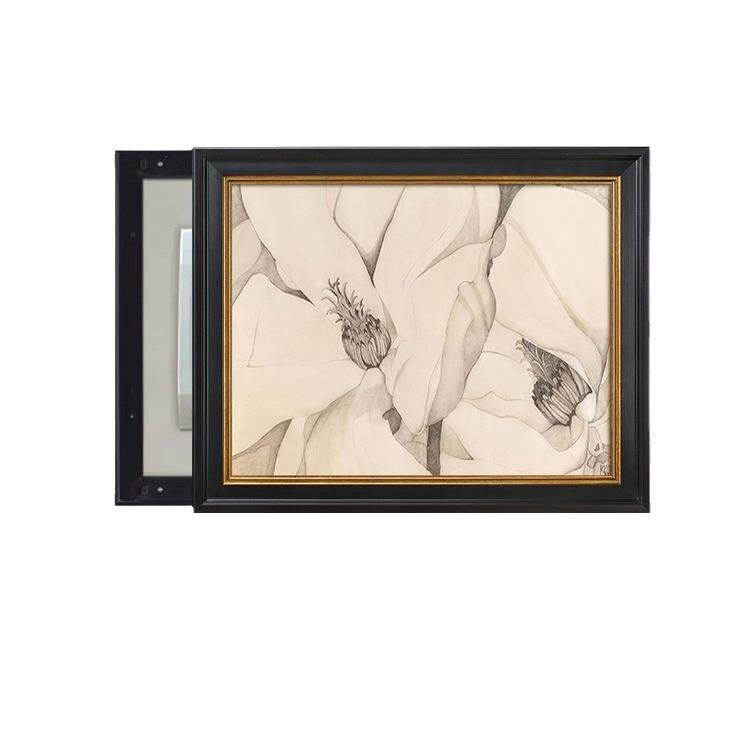 法式中古风电表箱装饰画复古客厅电源盒挂画横版配电箱平安果壁画