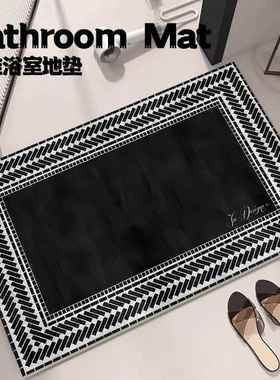 A-39883轻奢瞬干吸生摔水皮革脚垫洗手间卫间口防防滑垫门可剪裁