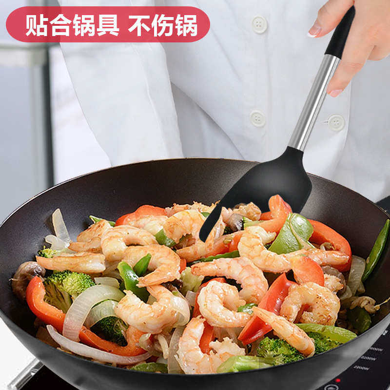 硅胶厨具15件套锅铲汤勺刮刀油刷不粘锅不锈钢厨具套装批发