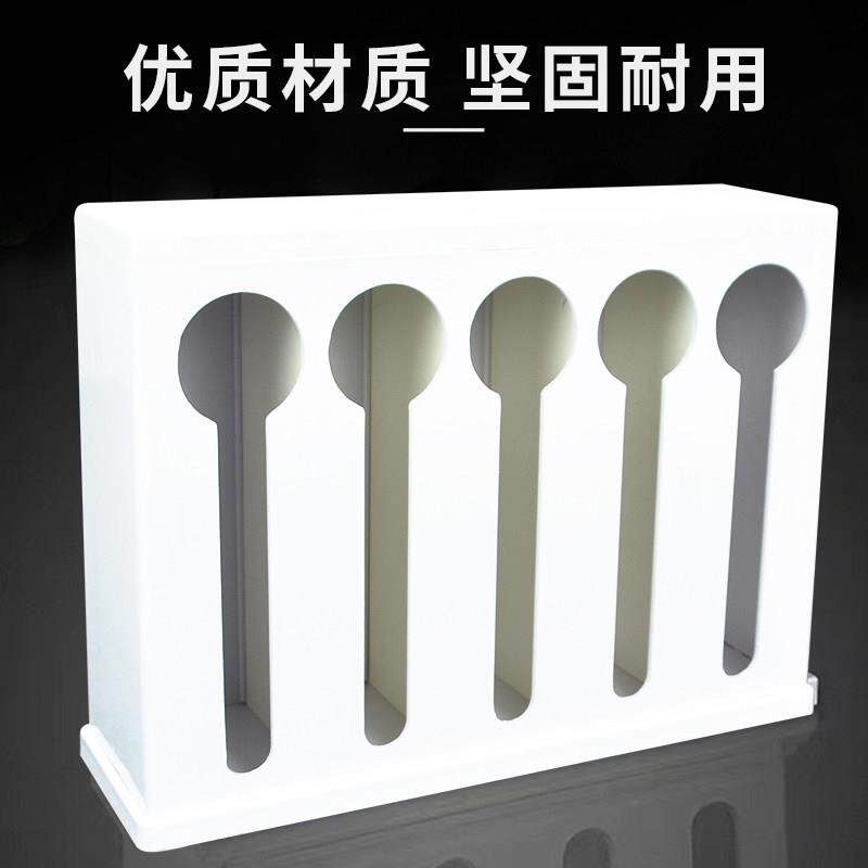 塑料五格勺子收纳盒 厨房汤勺 汤匙沥水架餐具置物架带盖防尘餐厅
