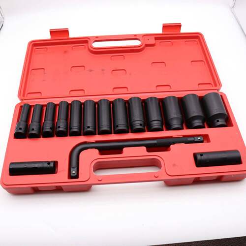 1/216件套气动加长套筒风炮旋具汽修组套工具机修套筒套装