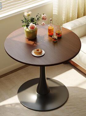 郁金香白色圆桌北欧休闲商务洽谈接待桌阳台卧室边几简约奶茶xKW