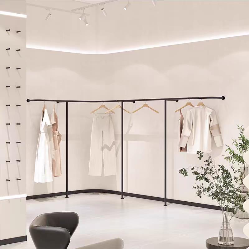 服装店展示架女装货架童装店上墙落地式陈列架壁挂衣架侧挂