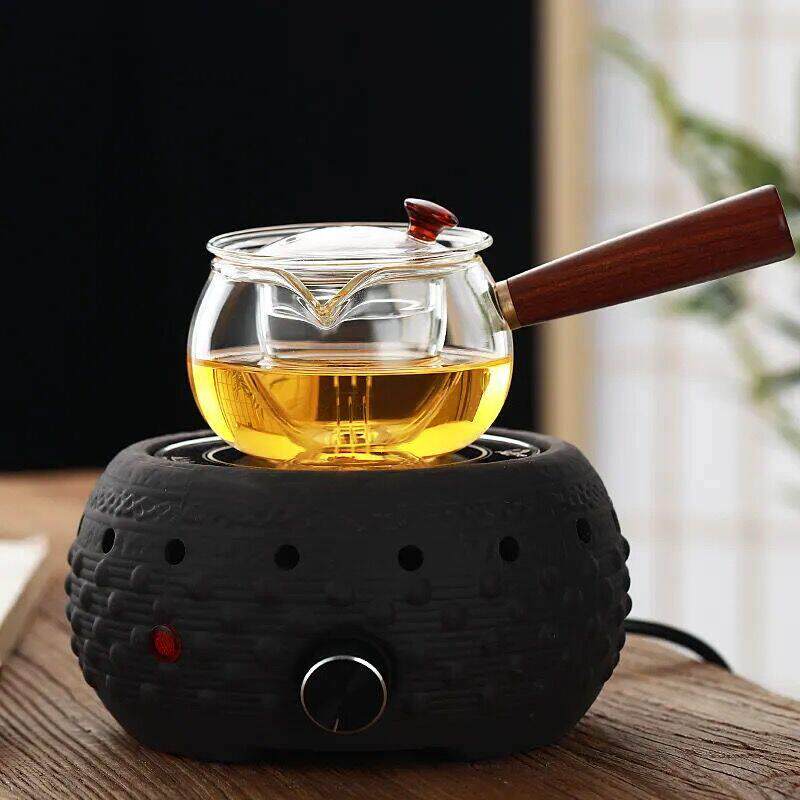 侧把玻璃泡茶壶加厚耐高温家用电陶炉煮茶壶耐热过滤泡茶器套装