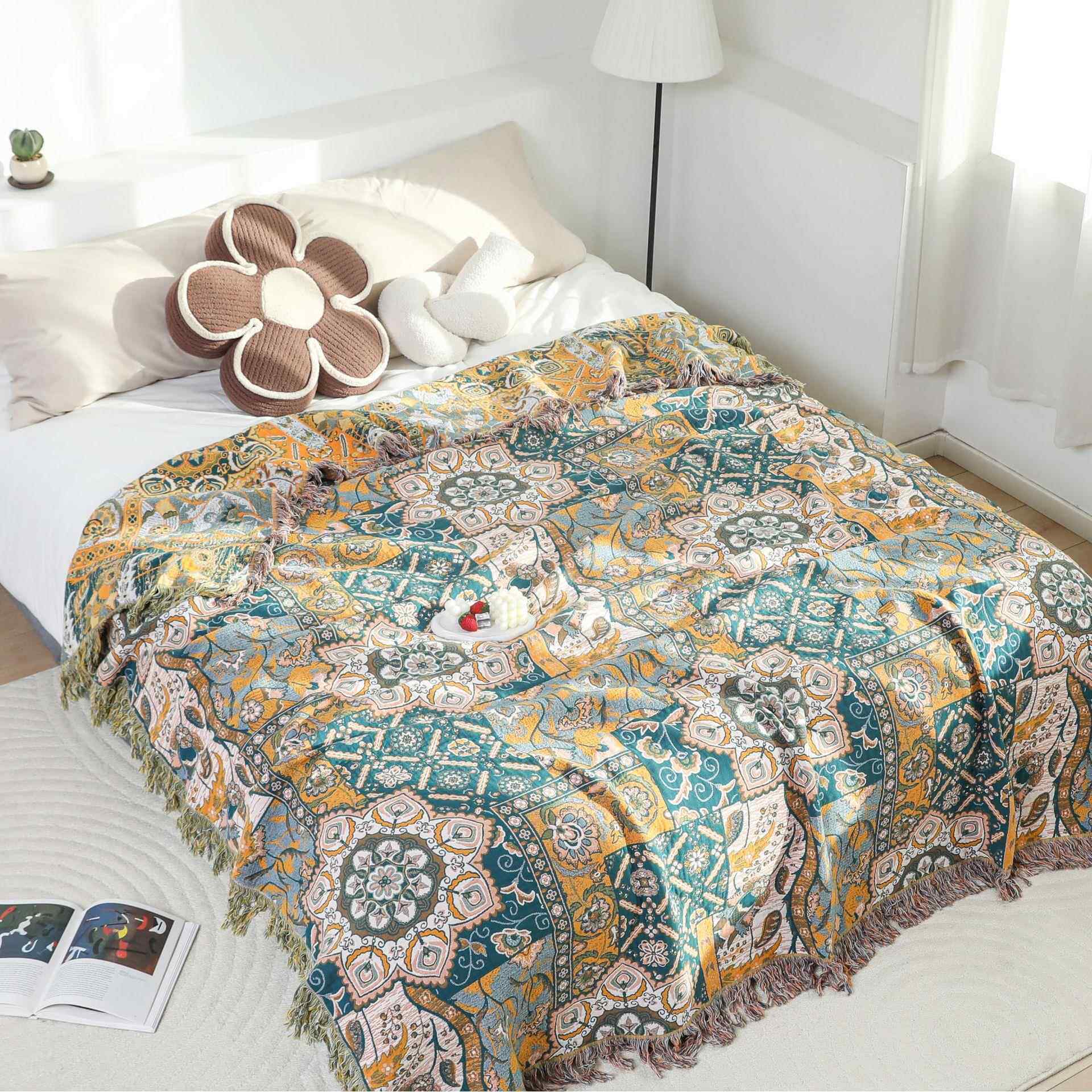 2025新款纯棉夏季夏凉被单双人全棉纱布毛巾被休闲盖毯