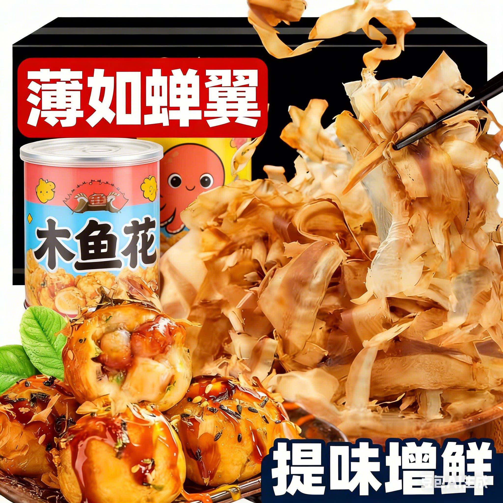 木鱼花章鱼小丸子材料寿司食材配料目鱼花干柴鱼片丝鲣鱼墨家商用 - 实物图