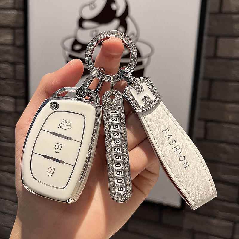 适用现代钥匙包名图ix35ix25朗动领动途胜索纳塔9瑞纳汽车套壳扣
