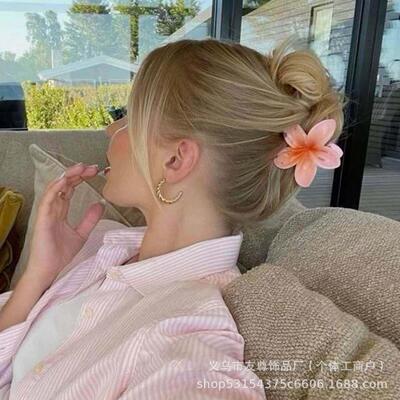 Hair Flower Clip Clips Hawaiian Plumeria Beach Flowers Claw