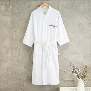 酒店宾纯棉白色割绒浴毛巾馆料睡袍民宿泉男酒店浴袍袍女浴衣温加