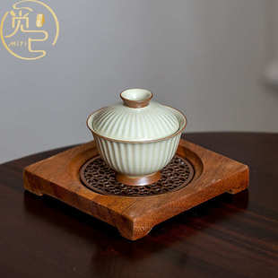 功夫茶具配件干泡台 胡桃实木壶承茶承家用盖碗茶壶托盘茶点盘中式