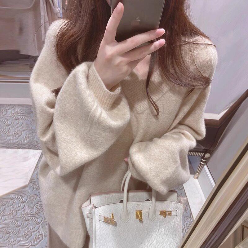 极速很仙的套头v领内搭针织毛衣女打底衫2026年秋冬新款宽松慵懒