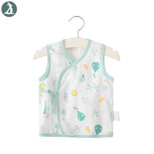 新生儿和尚服背心婴儿夏薄马甲宝宝竹纤维纱布清凉背心砍袖 上衣