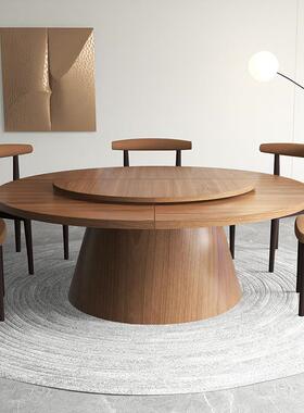 折叠桌小户家型用现代形简约轻奢旋转圆盘圆桌面板商C107用实木餐