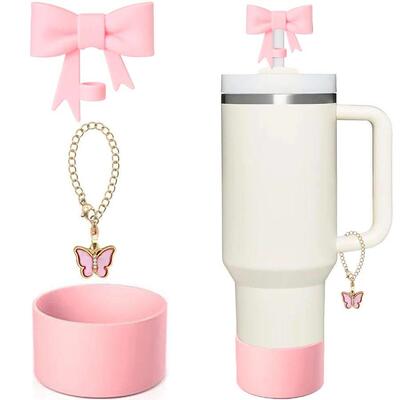 3Pcs Accessories for Stanley Cup 1Pcs 10mm Bow Straw Cover C