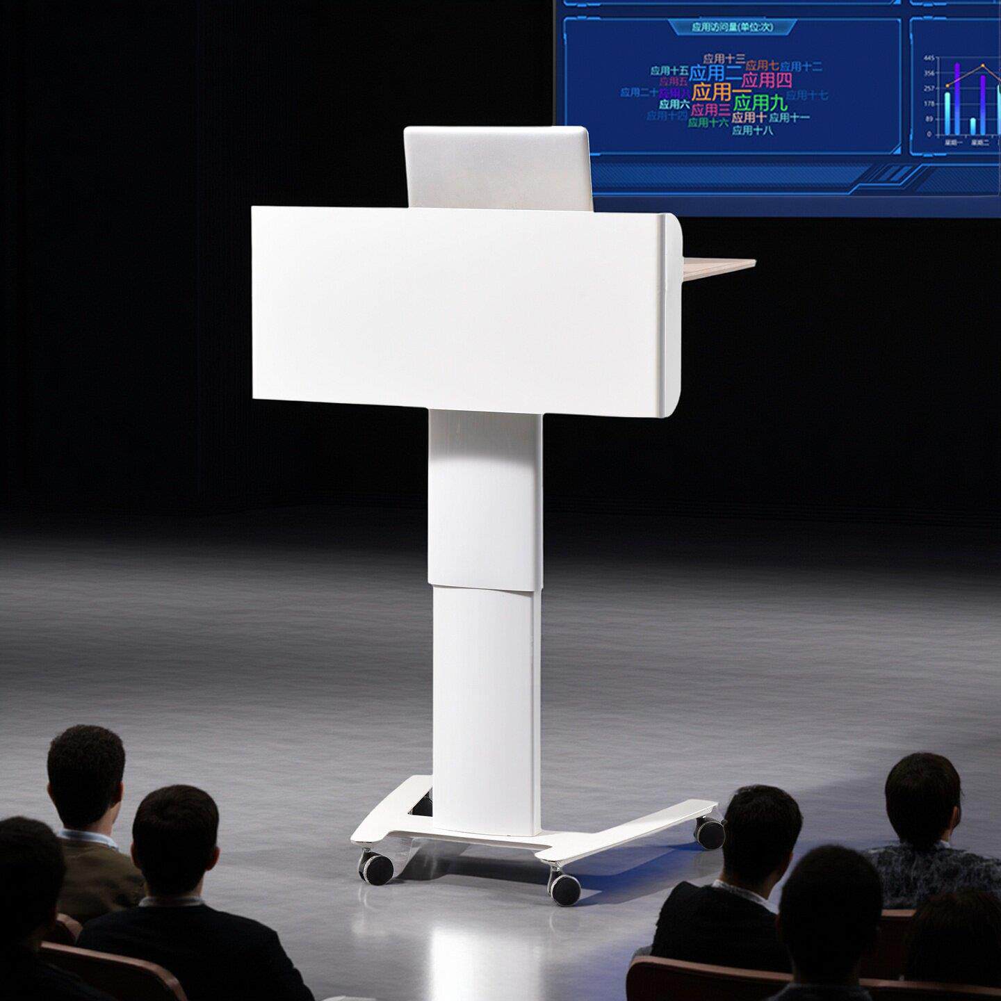 可移动升降演讲台发言台学校讲台桌办公会议培训迎宾接待台咨 咨