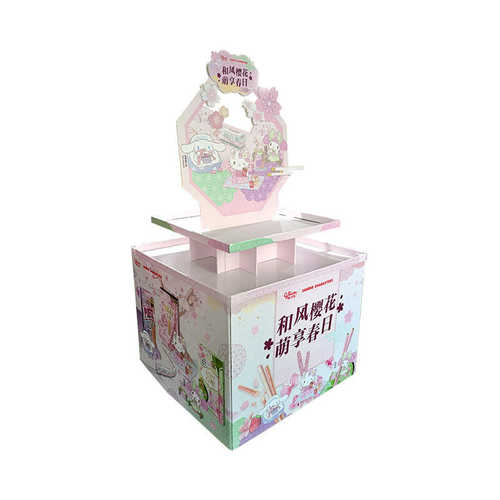 创意超市便利店落地式纸货架食品零食饮料展示架纸堆头纸板陈列架