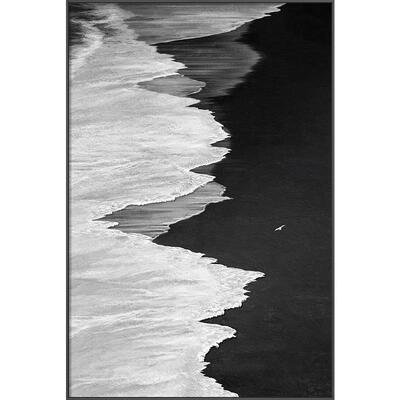 网红现代约玄关装简饰画黑潮白浪挂客厅落地画级高走廊过道画轻奢