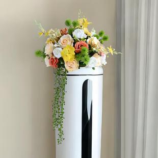 立式空调柜机上的摆花冰箱上装饰假花仿真花摆设餐厅桌花花球摆件