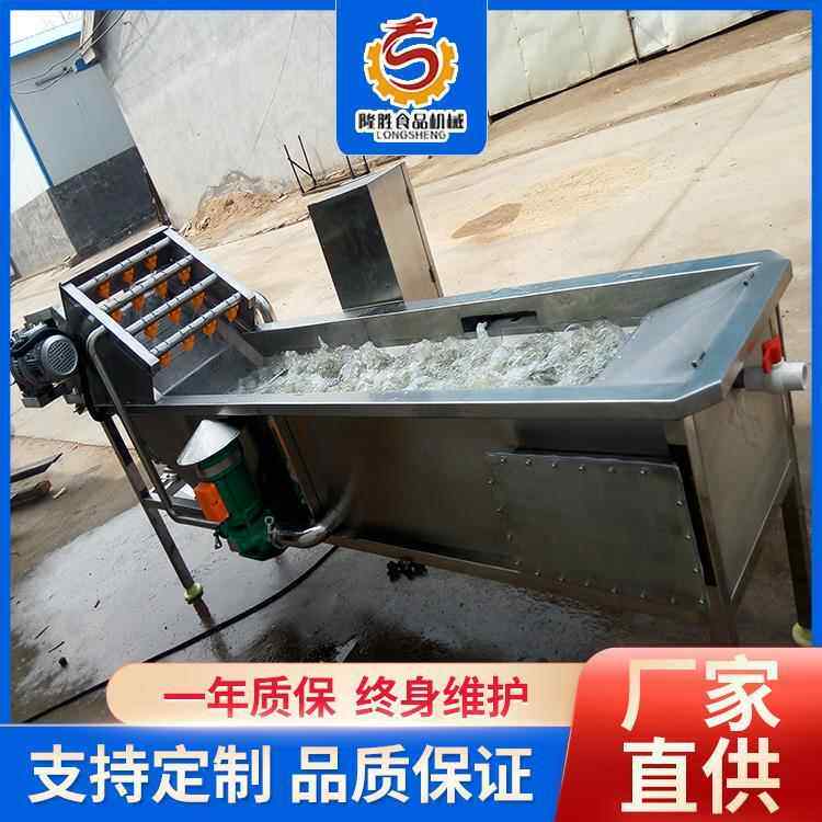 茎叶类蔬菜清洗机 鼓泡式商用洗菜机 全自动不锈钢果蔬清洗流水线