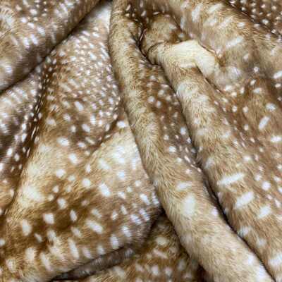 鹿点奶牛纹绒 鹿纹斑点仿兔毛 鹿纹印花 服装鞋材座垫箱包面料