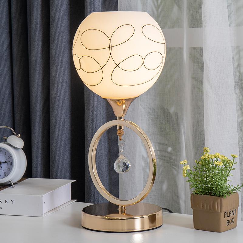 现代简约LED台灯床头卧室客厅玻璃灯现代简创意装饰办公结婚网红