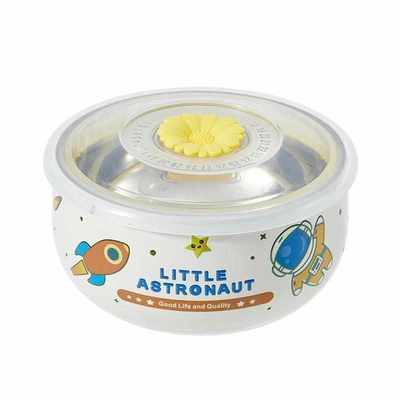 不锈钢锅316食品级碗卡通碗 幼儿园少儿加厚防摔汤碗家用宝宝双层