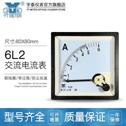 （计量专用）6L2款交流电流表指针式30/50/75/100/200/5A 76MMAC