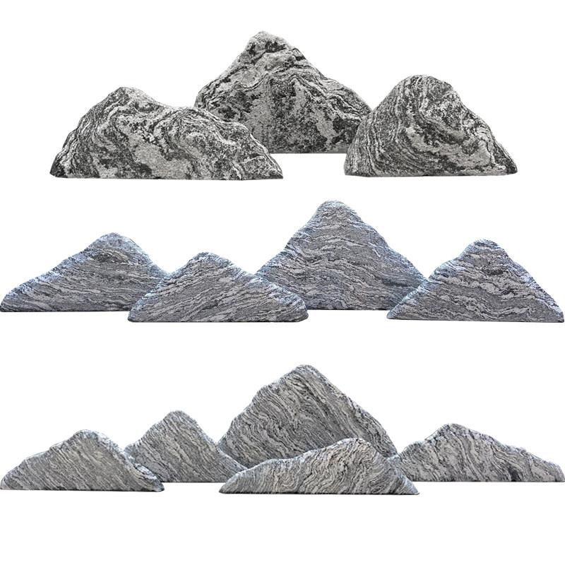 雪浪石切片组合室内庭院枯山水造景观石大型假山风景石泰山小石头