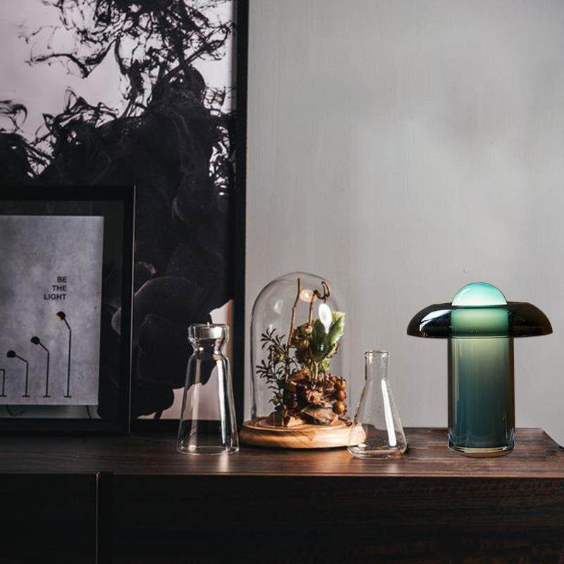 北欧玻璃台灯设计样板房客厅卧室床头灯Table lamp艺术绿色台灯