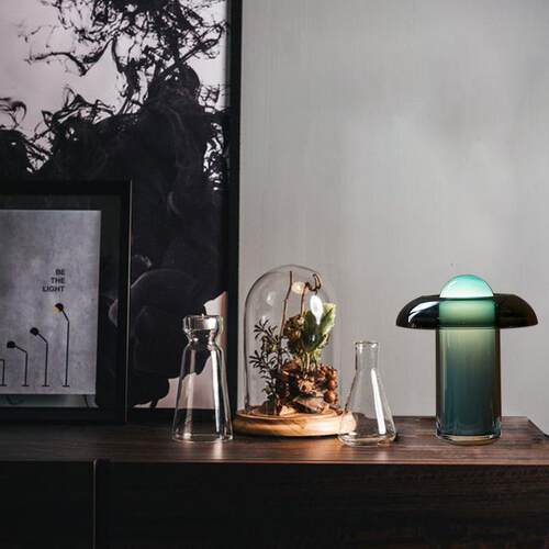 北欧玻璃台灯设计样板房客厅卧室床头灯Table lamp艺术绿色台灯
