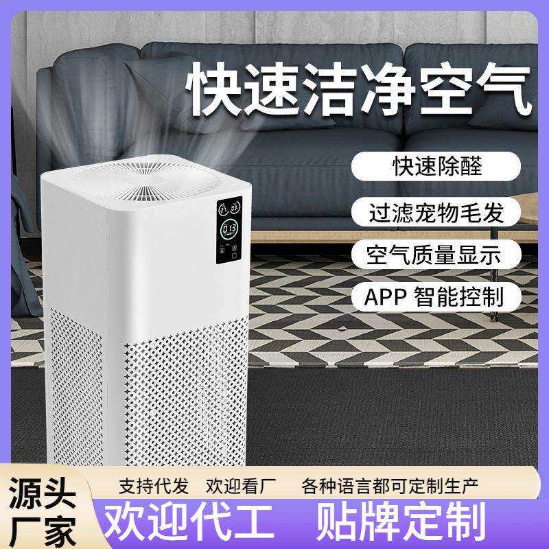 家用负离子空气净化器工厂跨境电商家用除甲醛小型室内吸排烟猫毛