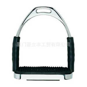 不锈钢马镫马具黑色胶管可倾斜马镫厂家供应马术用品