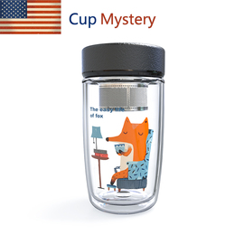 美国cupmystery双层杯子隔热茶隔车载泡茶杯男高硼硅玻璃杯水杯女