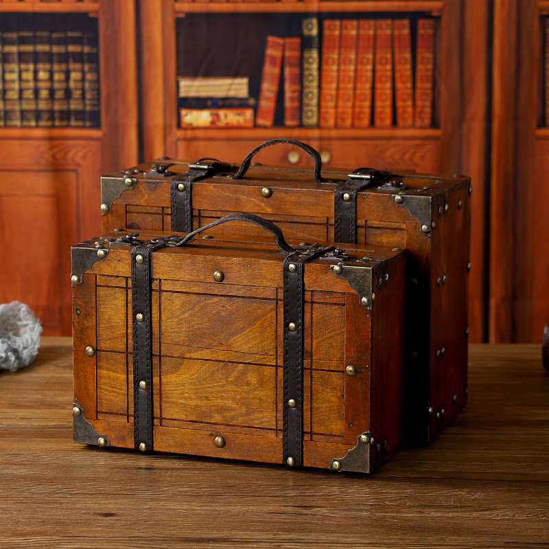 老式复古手提收纳箱便携式仿古拍摄道具手提箱证件文玩收藏百宝箱,居家布艺,收纳盒,淘宝优惠券,粉丝福利购,淘宝优惠卷