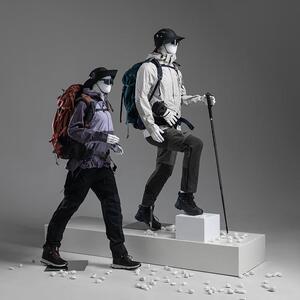 服装店登山运动模特道具男全身户外体育用品装假人偶女徒步展示架