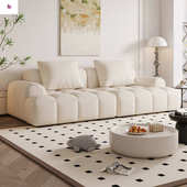 奶油风猫抓皮ins泡芙沙发客厅简约出租屋公寓直排小户型布艺沙发