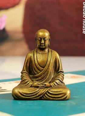 黄铜千里藏佛菩萨雕像袖珍便携佛像千里藏佛菩萨雕像青铜佛像覆古