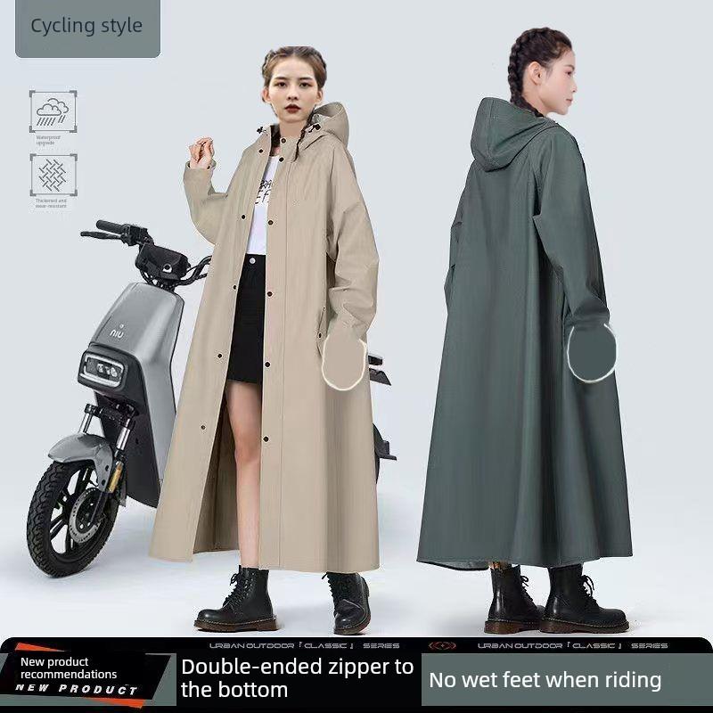 风衣式雨衣成人电动车电瓶车长款防暴雨雨披男款女款外穿防雨骑行
